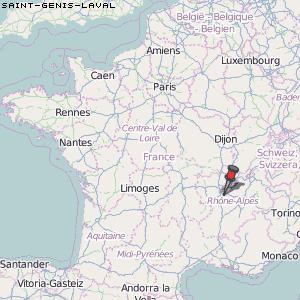Saint-Genis-Laval Karte Frankreich