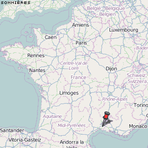 Sommières Karte Frankreich