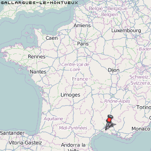 Gallargues-le-Montueux Karte Frankreich