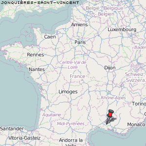 Jonquières-Saint-Vincent Karte Frankreich