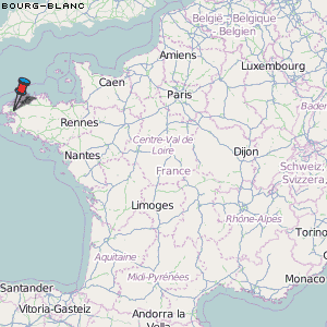 Bourg-Blanc Karte Frankreich
