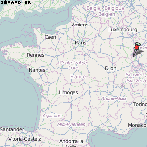 Gérardmer Karte Frankreich