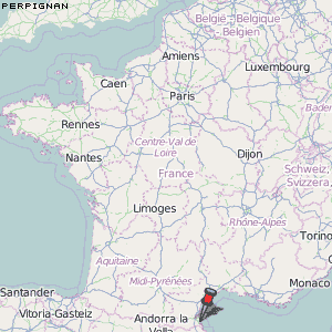 Perpignan Karte Frankreich