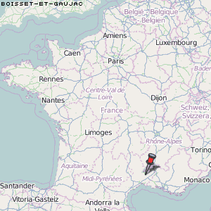 Boisset-et-Gaujac Karte Frankreich