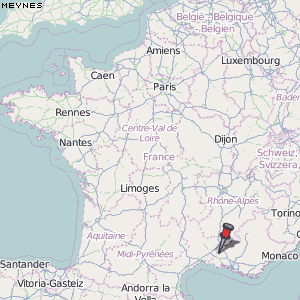 Meynes Karte Frankreich