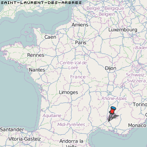Saint-Laurent-des-Arbres Karte Frankreich