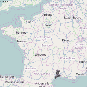 Cers Karte Frankreich