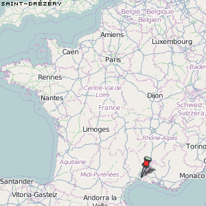 Saint-Drézéry Karte Frankreich
