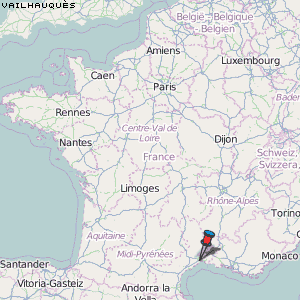 Vailhauquès Karte Frankreich