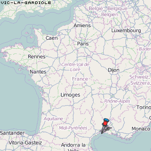 Vic-la-Gardiole Karte Frankreich