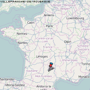 Villefranche-de-Rouergue Karte Frankreich