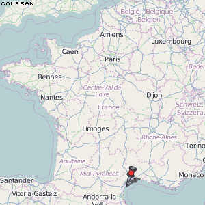 Coursan Karte Frankreich