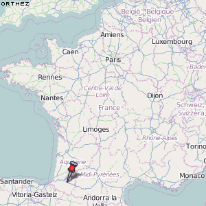 Orthez Karte Frankreich
