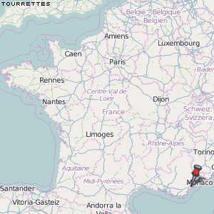 Tourrettes Karte Frankreich