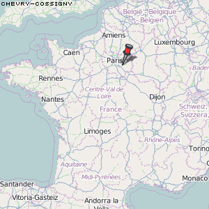 Chevry-Cossigny Karte Frankreich