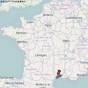 Saint-Thibéry Karte Frankreich