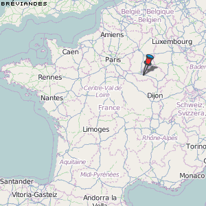 Bréviandes Karte Frankreich