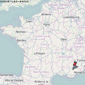 Digne-les-Bains Karte Frankreich