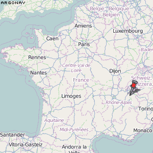 Argonay Karte Frankreich