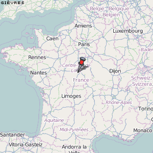 Gièvres Karte Frankreich