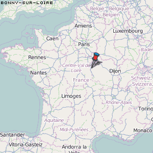 Bonny-sur-Loire Karte Frankreich