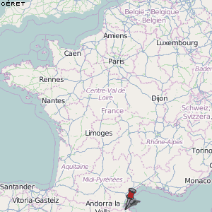 Céret Karte Frankreich