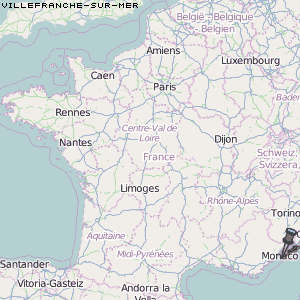 Villefranche-sur-Mer Karte Frankreich