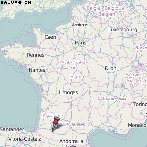 Sauvagnon Karte Frankreich