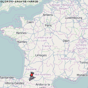 Oloron-Sainte-Marie Karte Frankreich