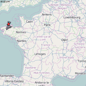 Sizun Karte Frankreich