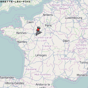 Brette-les-Pins Karte Frankreich
