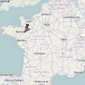 Vitré Karte Frankreich