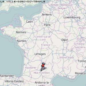 La Ville-Dieu-du-Temple Karte Frankreich