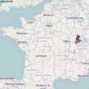 Ornans Karte Frankreich