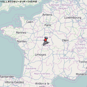 Villedieu-sur-Indre Karte Frankreich
