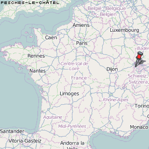 Fesches-le-Châtel Karte Frankreich