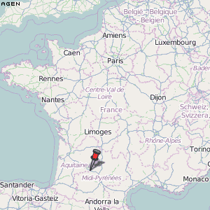 Agen Karte Frankreich