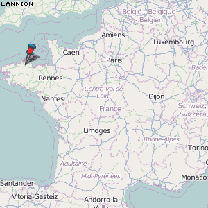 Lannion Karte Frankreich