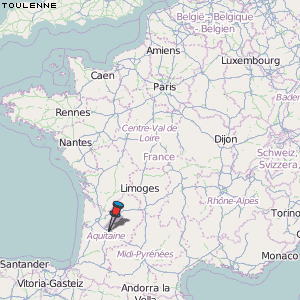 Toulenne Karte Frankreich