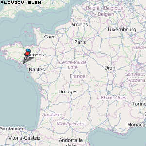 Plougoumelen Karte Frankreich