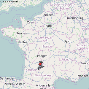 Casseneuil Karte Frankreich