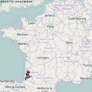 Soorts-Hossegor Karte Frankreich