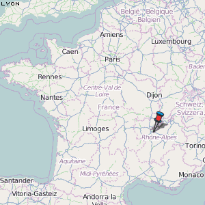 Lyon Karte Frankreich