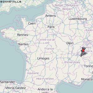 Bonneville Karte Frankreich