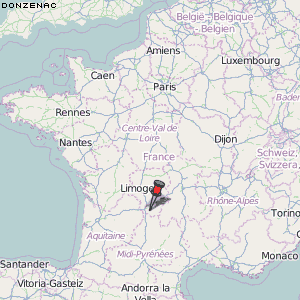 Donzenac Karte Frankreich