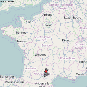 Baziège Karte Frankreich