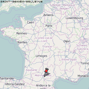 Saint-Geniès-Bellevue Karte Frankreich