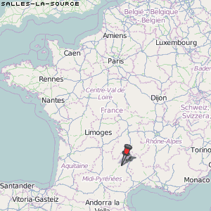 Salles-la-Source Karte Frankreich
