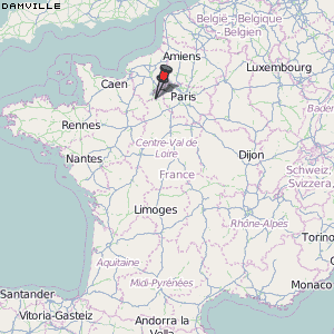 Damville Karte Frankreich