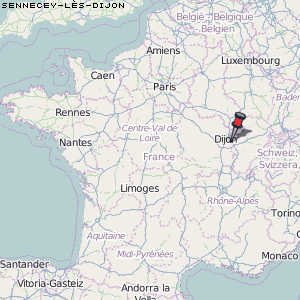 Sennecey-lès-Dijon Karte Frankreich
